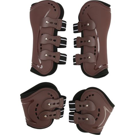 Guêtres de protection pour chevaux, absorbant les chocs, légères et réglables, pour les membres antérieurs et postérieurs, idéales pour le saut d'obstacles et l'équitation de compétition (taille M). (1/5)