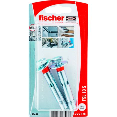 fischer - Ancrage FSL 10 S K NV en acier zingue/Blister de 2 (1/2)