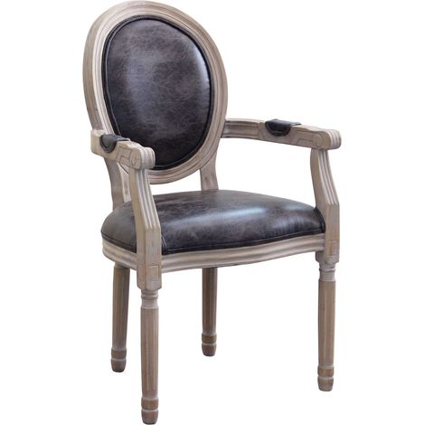 Sedia poltrona da interno in legno ecopelle velluto tessuto con seduta e schienale imbottiti Provenza - Grey - Velluto (1/5)