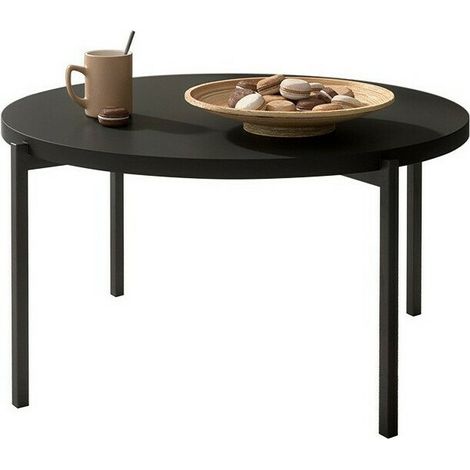 Mesa de centro Providence 176, Negro, 43x0x0cm, Diámetro: 85, Aglomerado laminado, Redonda