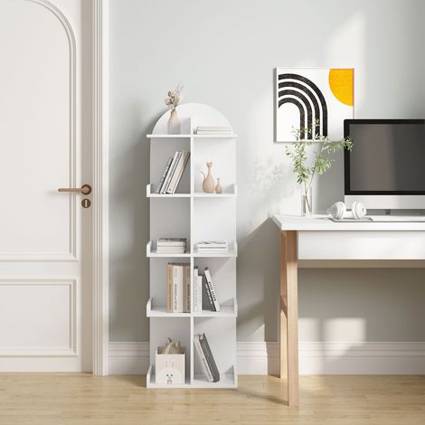 WOLTU Bücherregal Büroregal mit 10 Ablagen auf 5 Ebenen Standregal Bücherschrank Aufbewahrung Regal für Wohnzimmer Schlafzimmer Arbeitszimmer, 40x24x160cm, Weiß (1/5)