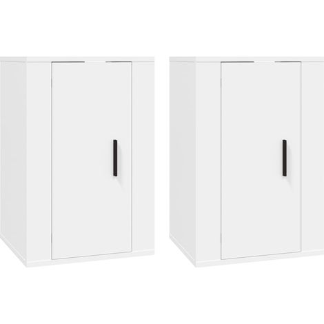 Mobile TV a parete scaffale per televisione multimediale televisione buffet sala da pranzo soggiorno camera da letto 2 pezzi 40 x 34,5 x 60 cm bianco 020028912