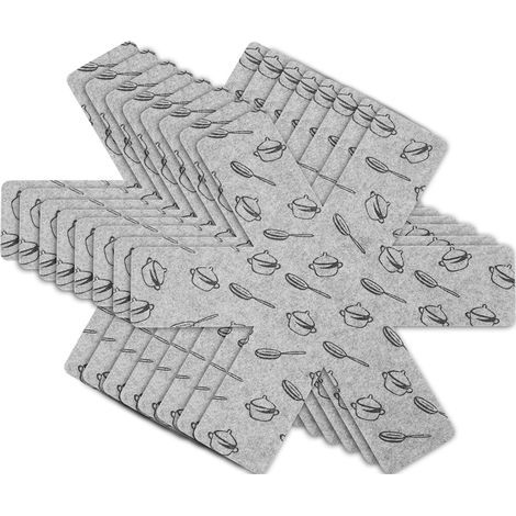 Protection Casseroles et Protège-Poêle, 8 Pièces Poele Protection(38 CM), Premium Coussinets D'intercalaire Séparé et Protéger Les Surfaces de Votre Cuisine pour Éviter Les Rayures (1/5)