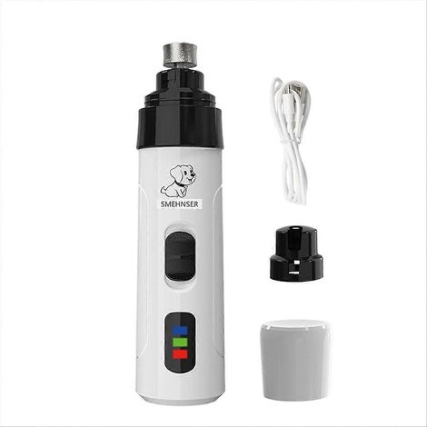 Ciseau à ongles électrique pour chien, lime rotative pour griffes de chien, ponceuse à ongles pour petit et moyen chien, outil de toilettage silencieux et sûr, charge USB, 2 vitesses, pour chien et ch (1/5)