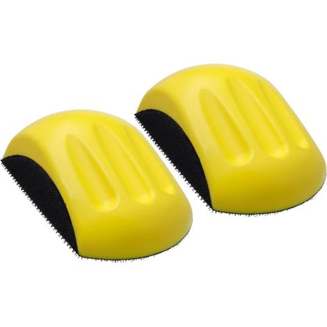 Lot de 2 Bloc de Ponçage en Forme de Souris, Tampon de Ponçage Jaune de 5'' Cale à Poncer Manuel pour Polissage et Restauration de Meubles de Menuiserie - 125mm (1/5)