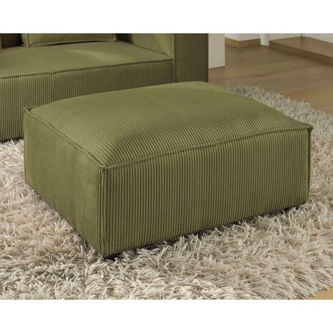 Stella - pouf en velours côtelé - style contemporain - vert