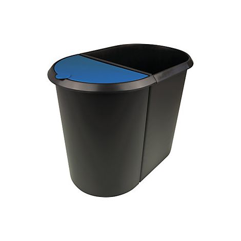 Helit el doble separador de residuos 20,0 + 9,0 l Negro Azul (1/5)