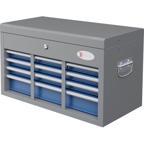 DURHAND Cassetta Portautensili in Acciaio con 6 Cassetti e 1 Bauletto Blu (1/5)