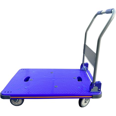 Chariot porte-bagages pliable, charge maximale 300 kg, antidérapant, pour la manipulation et le transport de marchandises, avec roues silencieuses et plateau super spacieux (1/3)