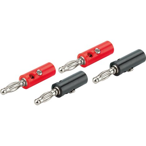 Schwaiger Bananenstecker Set BST15 531 4 Stück schwarz / rot, 2x schwarze Bananenstecker / 2x rote B Kabel & Stecker (1/5)