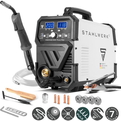 STAHLWERK Poste de soudage MIG MAG 200 Puls Pro Appareil combiné à gaz protecteur avec 200 A (1/5)