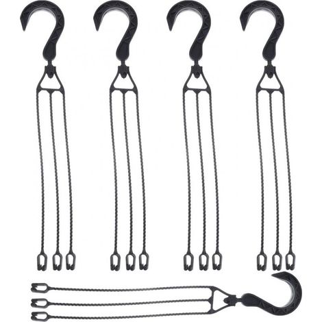 5-pack Plastic Hanging Chain for Flower Pots, 360° Rotating Hanging Basket Hook, Flower Pot Holder (Black) (1/5)