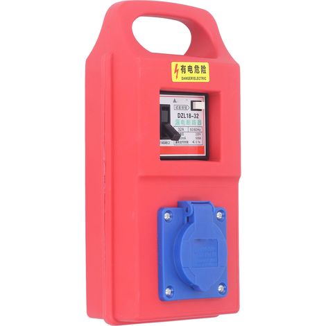 Tragbarer 220-250V-Stromverteilerkasten, temporärer Baustellenverteiler, manuelle Mehrfachsteckdose mit Verteilerkasten für Werkzeuge und Geräte. (1/5)