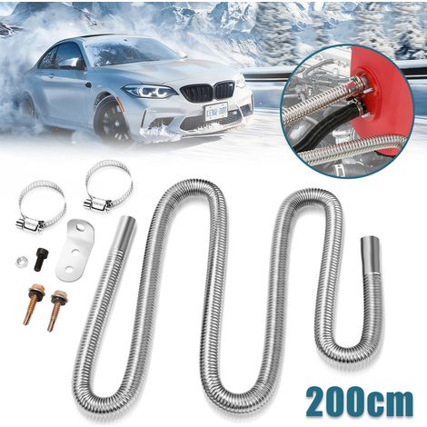 Randaco Tuyau d’échappement inox 200 cm Ø 25 mm pour chauffage à air diesel, conduit pliable pour voiture, fourgon et camion (1/5)
