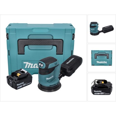 Makita DBO 180 G1J Akku Exzenterschleifer 18 V 125 mm + 1x Akku 6,0 Ah + Makpac - ohne Ladegerät
