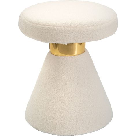 Ferretti Runde Weiße Polsterkaffeetisch 42x51 cm (1/5)