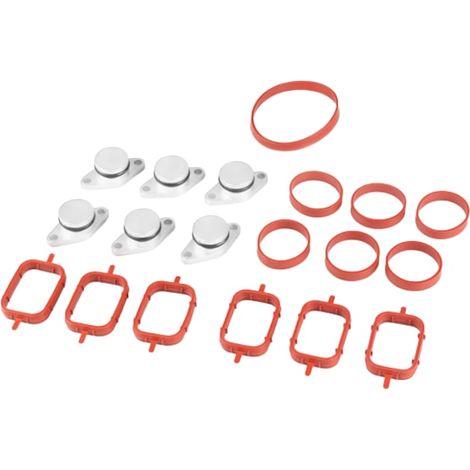 Kit complet de 6 bouchons (diamètre 33 mm) et joints, pour la suppression des volets d'admission et des volets de turbulence. Compatible avec BMW E90, E70, E60, moteur M57, gris. (1/5)