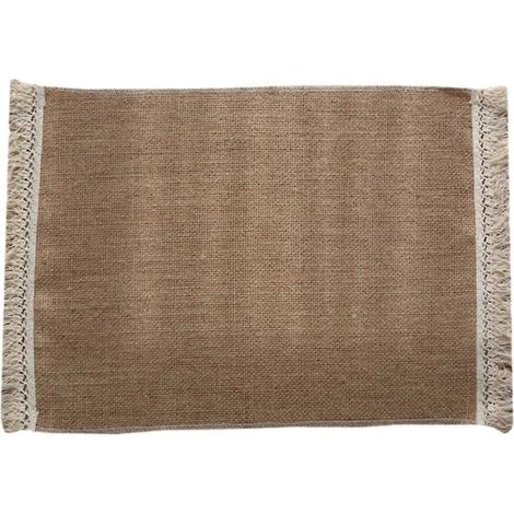 Set de table à manger, napperon bohème, napperon multifonctionnel en jute pour fête, restaurant, vacances-Brown (1/5)