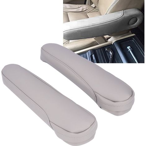 2 pièces Couvre Accoudoirs Siège Auto en Similicuir Gris pour Honda Odyssey 2004‑2014