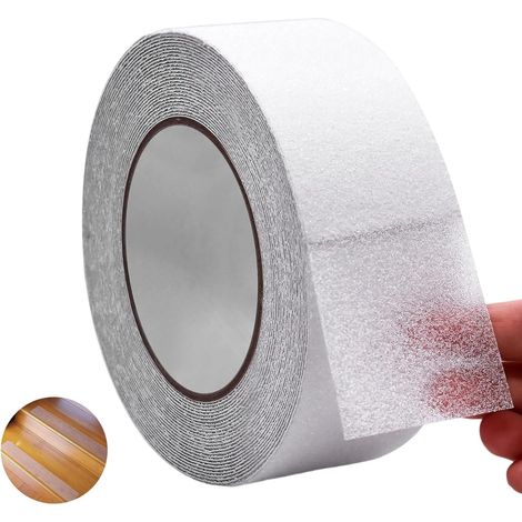 5cm x 10m Ruban Adhésif Antidérapant Ruban Autocollant Anti-dérapante Transparent Bande Sécurité pour Escaliers, Marches, Revêtements de Sol, Intérieure Et Extérieure (1/5)