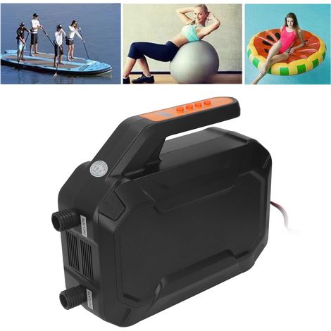 Pompe à air automatique intelligente rechargeable 12 V CC pour paddleboard avec connecteur allume-cigare, pompe à air électrique à deux étages pour piscines et sports nautiques. (1/5)