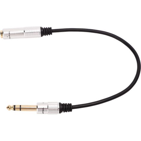 Adaptateur Audio 6 35 mm Femelle vers 6 35 mm Mâle - Câble Stéréo Métallique pour Mixeur et Microphone - 30 cm - 1 pièce (1/5)