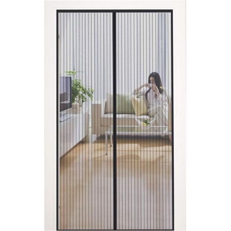 Moustiquaire magnétique pour porte, 80 x 210 cm, couleur noir (1/4)