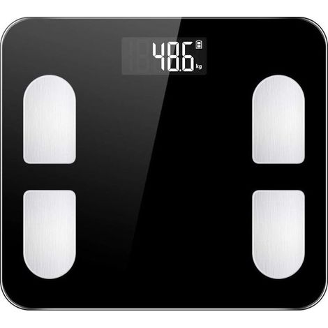 Balance Connectée avec Bluetooth, Mesure Précise Poids, Masse Grasse et Musculaire, Affichage LED, 180kg Max. (1/4)