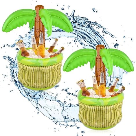 Palmier Gonflable Refroidisseur de Bière Chope à Bière Gonflable Support Gonflable de Boisson Grande Piscine Bar Flottant pour Plage (1/5)