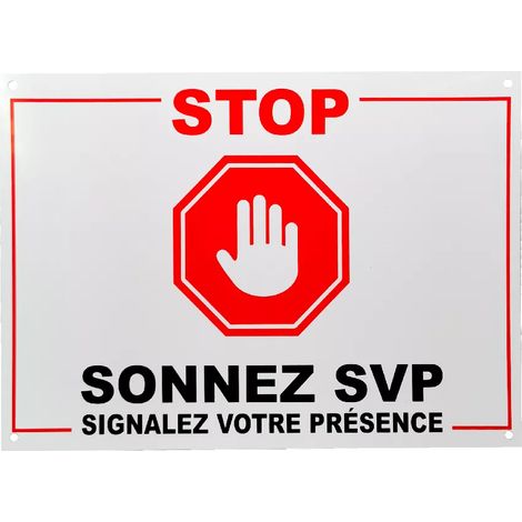 Ultra Secure – Panneau de signalisation extérieur STOP – 4 trous pré-percés – Plastique polypropylène résistant – Format A4 pour installation rapide