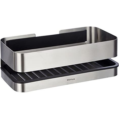 Blomus, 68941, Cestino per Doccia, Opaco, in Acciaio Inox, Nero (1/4)
