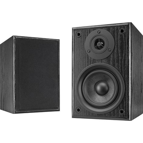Dual Set di altoparlanti attivi LS 100 (ingresso phono, amplificatore integrato per giradischi, coppia) nero (1/5)