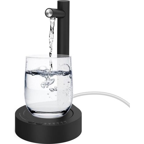 Dispensador de agua para jarras y botellas: grifo eléctrico inteligente para beber en casa, al aire libre y en la oficina (negro). (1/5)