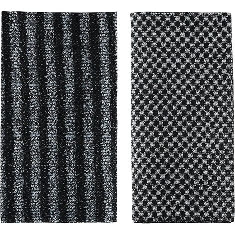 Serviette Exfoliante Longue 2pcs en Fibre de Carbone Noire, Bande Large pour Massage et Nettoyage du Corps, pour Bain (1/5)