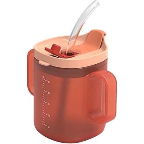 Gobelet Pour Personnes Âgées,300Ml D'eau Pour Personnes Âgées, Gobelet D'alimentation Pour Adultes Avec Couvercle Et Paille,Gobelets (1/4)