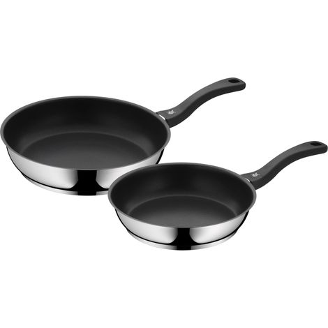 WMF Devil Set di Padelle Induzione e Gas in Acciaio Inox 18/10 Cromargan ø 24-28 cm, Padelle antiaderenti con rivestimento Permadur, 2 pezzi, Fondo Transtherm Triplo Strato (1/5)