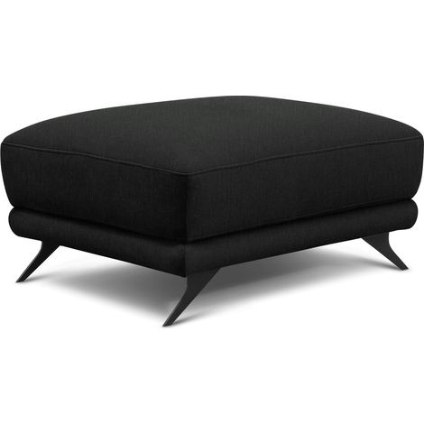Pouf en tissu MAGY – Confort dans un style contemporain-Noir (1/3)