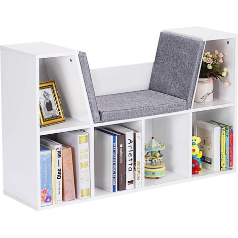 COSTWAY Librería Estantería para Libros con Asiento Biblioteca Mueble Infantil en Hogar Jardín de Infancia (1/5)