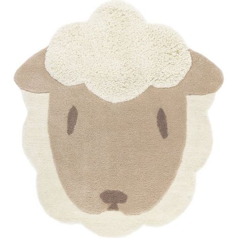 Tapis Enfant Motif Mouton en Pure Laine Tufté Main pour Chambre Bébé et Jeu - PANGIVO (1/5)