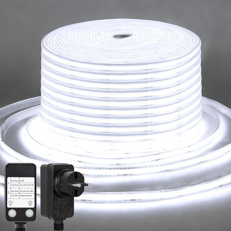 COB LED Strip 15M White 6500K, 24V Dimmable LED Strip with Waterproof Timer, Flexible LED Strip Sticker for Home, Kitchen, Indoor/Outdoor DIY Decoration (1/5)