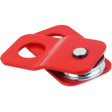 Poulie de mouflage 4 tonnes pour treuil tout-terrain, snatch block rouge en acier, compatible câble acier et corde synthétique pour 4x4, ATV, UTV, Jeep, camion (1/5)