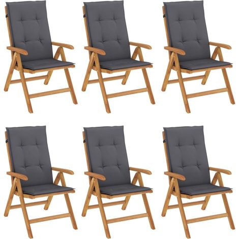 Maison Exclusive - Sillas de jardín reclinables y cojines 6 uds m (1/5)