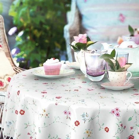 Nappe ronde Manhattan Bella crème - 150 cm (1/5)