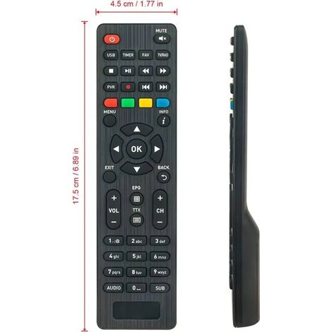 Télécommande Compatible Décodeur DVB-T2 Tele System TS6815/02 TS6815-T2HEVC TS6822-T2SHEVC, Remplacement (1/5)