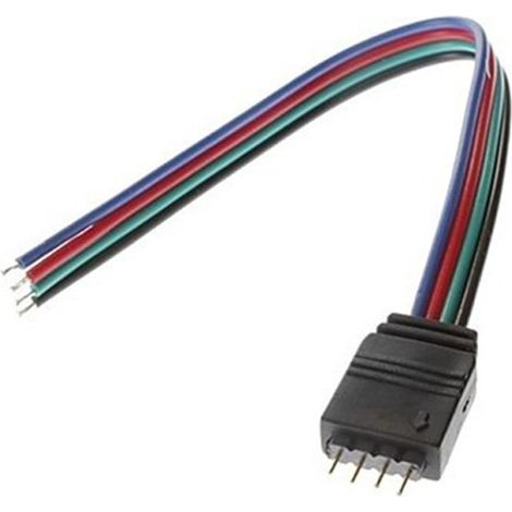 Conector con conector macho para cinta RGB 12V