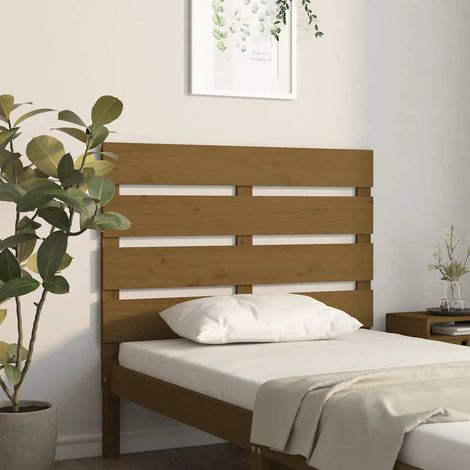 Tête de lit en bois de pin massif marron miel 75 x 3 x 80 cm - PANGIVO (1/5)