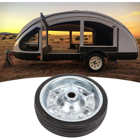 Roue de guidage/roulette d'entretien de 200 mm pour cric de camping-car (capacité 1100 lb), adaptée aux caravanes tractées. (1/5)