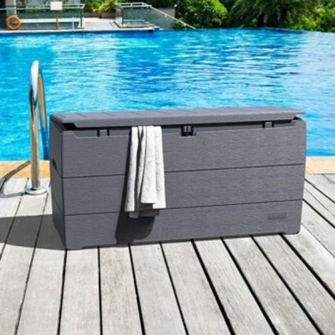 Duramax Außenbox Kunststoff 116,5 x 45 x 56 cm, 270 Liter,Grau,wetterfest,wartungsfrei,von Ezooza (1/5)