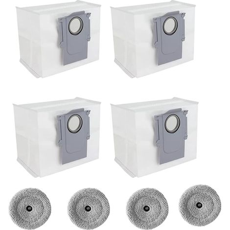 Lot de 4 lingettes de nettoyage des bords + 4 sacs à poussière pour robot Roborock S8 MaxV Ultra et S8 Max Ultra (1/5)