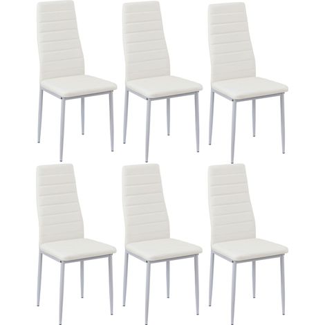 Lot de 6 chaises de salle à manger en PVC Chaises de cuisine modernes (1/4)